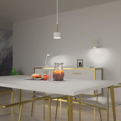 lafabryka.pl Lampa wisząca ARENA WHITE/GOLD 1xGX53 MLP7754 Milagro